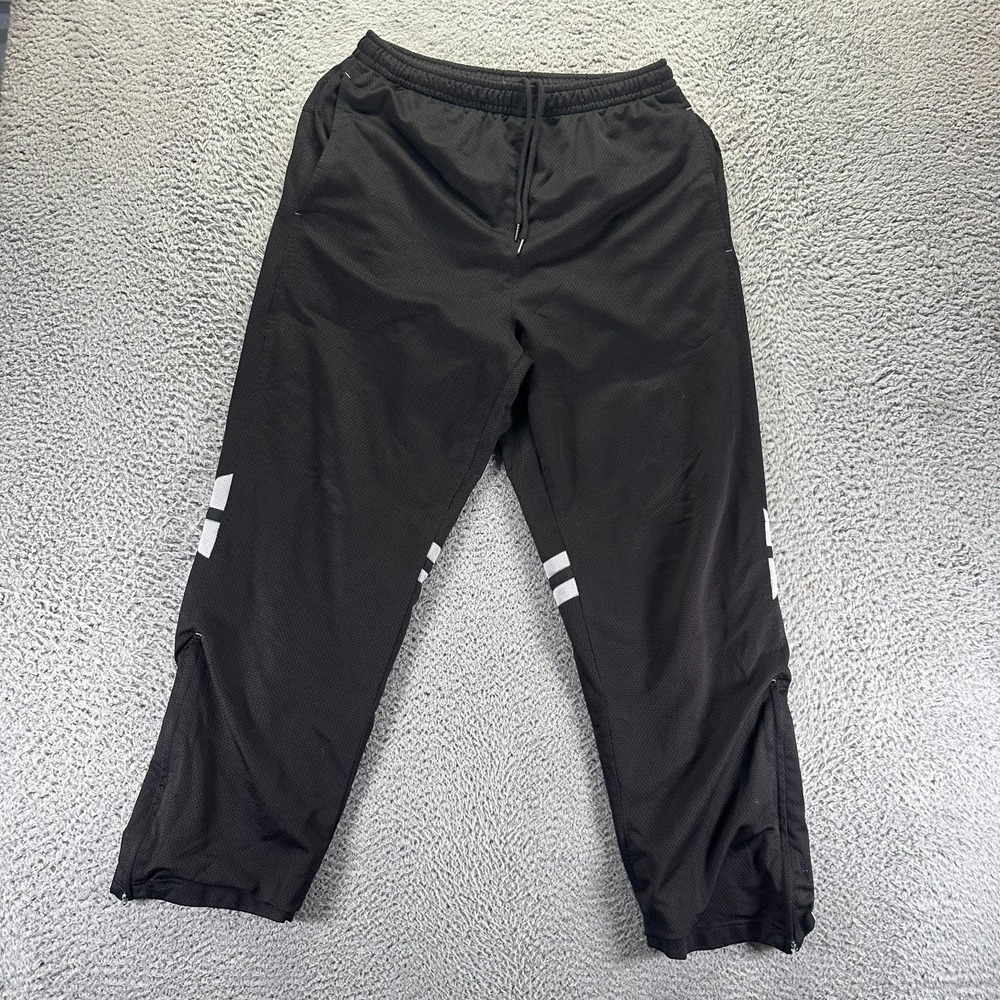 VTG AND1 Pant Mens L Black Polyester Track Tapered Basketball Sports Performance